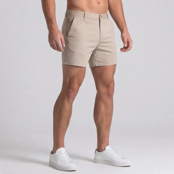 Herrens Slim Fit Chino Shorts med Skräddarsydd Midja