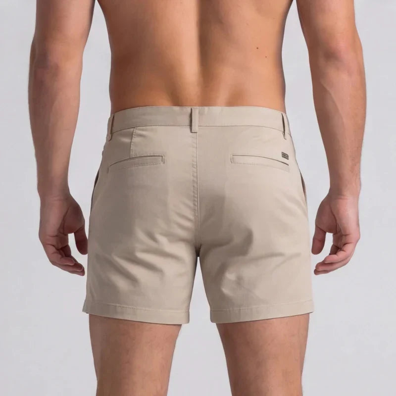 Herrens Slim Fit Chino Shorts med Skräddarsydd Midja