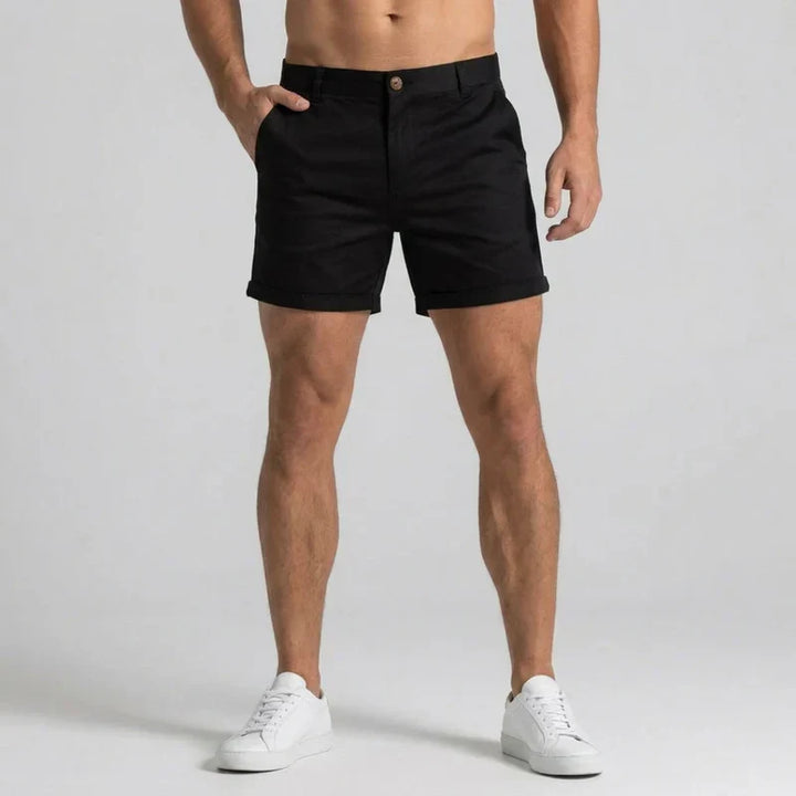 Herrens Slim Fit Chino Shorts med Skräddarsydd Midja