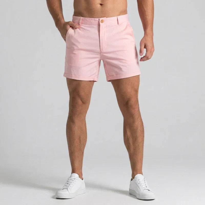 Herrens Slim Fit Chino Shorts med Skräddarsydd Midja