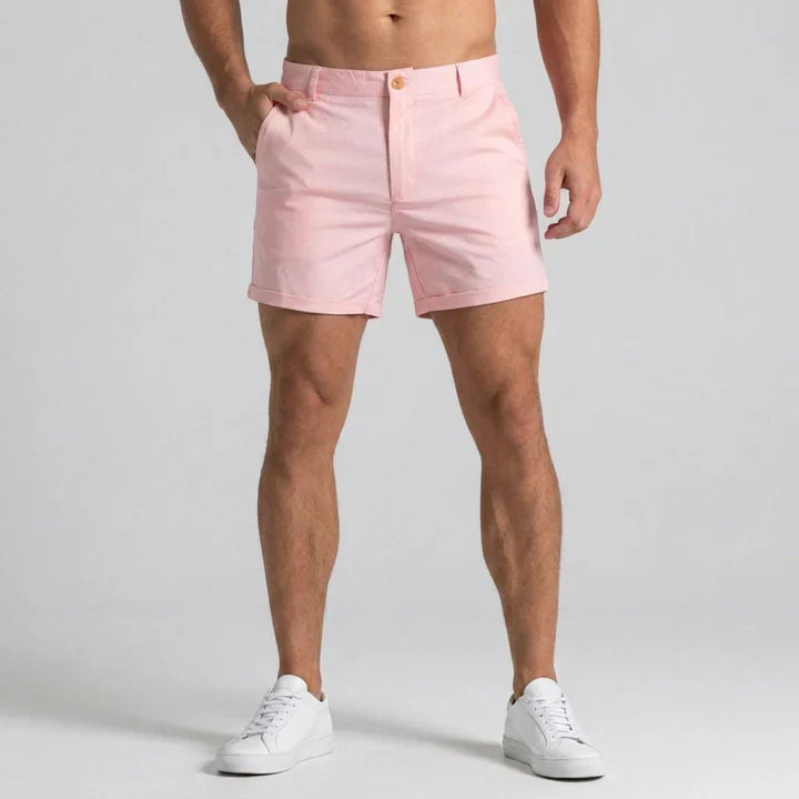 Herrens Slim Fit Chino Shorts med Skräddarsydd Midja