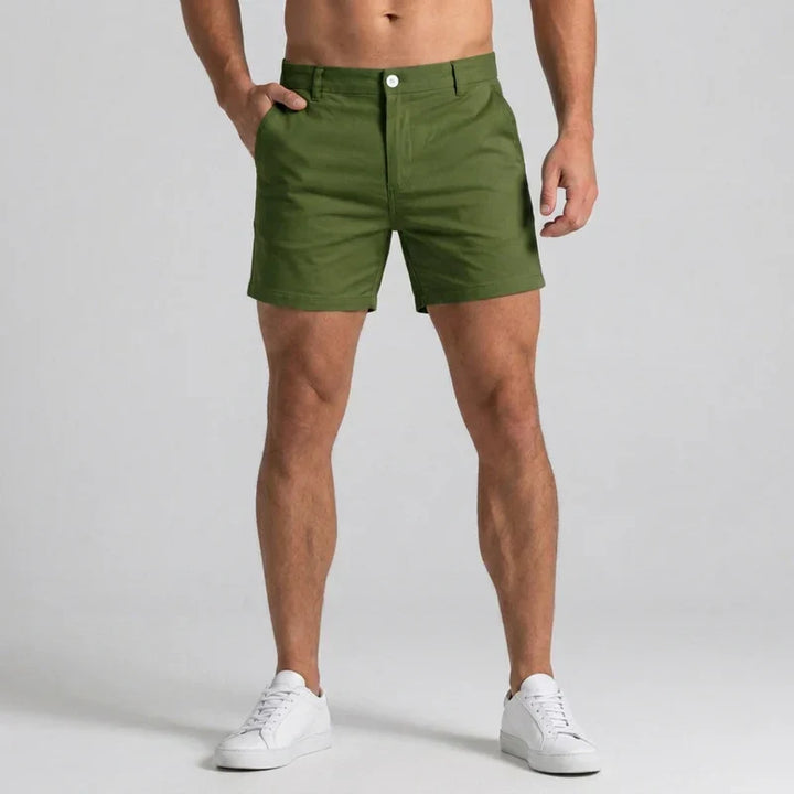 Herrens Slim Fit Chino Shorts med Skräddarsydd Midja