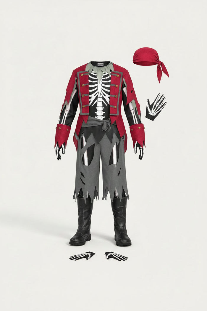 Barnens Skelett Piratkostym Halloween Utklädnad