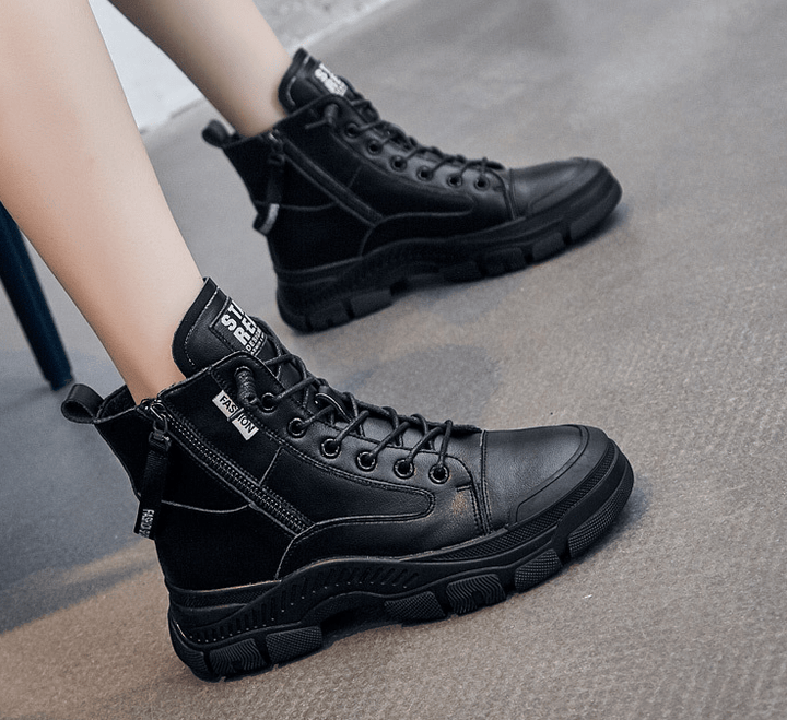 Kvinnors Hög-Top Sneakers Stövlar – Chunky Snörningsstil för Vardagligt Stadsliv