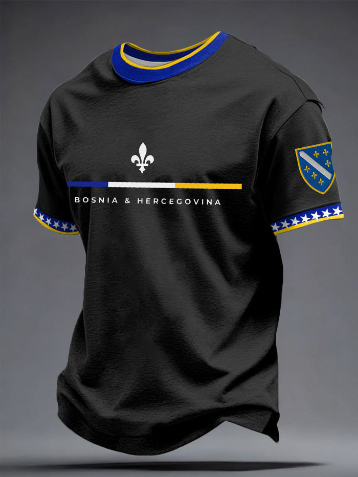 Herrarnas grafiska fan T-shirt med korta ärmar och rundad hals