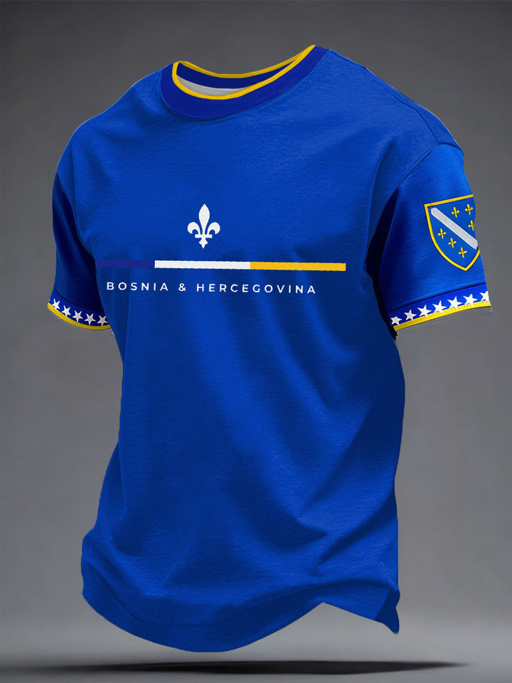 Herrarnas grafiska fan T-shirt med korta ärmar och rundad hals