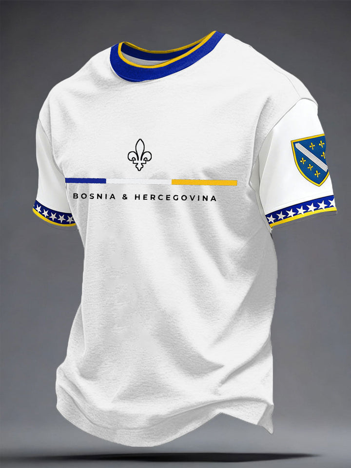 Herrarnas grafiska fan T-shirt med korta ärmar och rundad hals