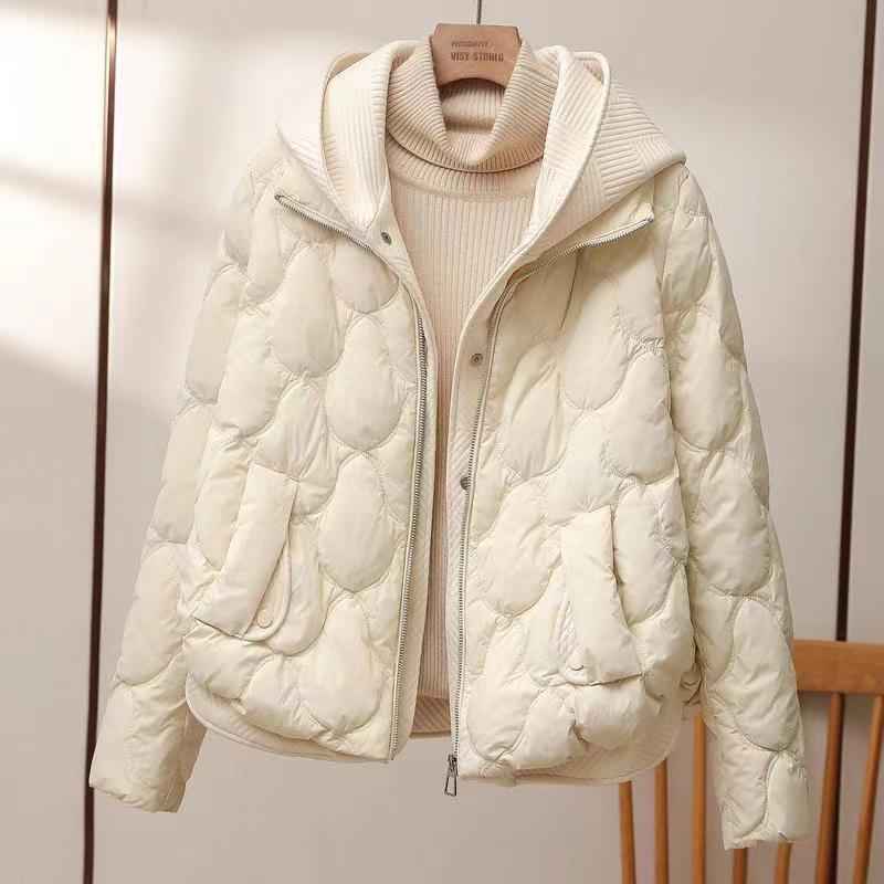 Kvinnors Hooded Quilted Jacket – Lättvadderad Lager för Övergångsväder och Avslappnad Användning