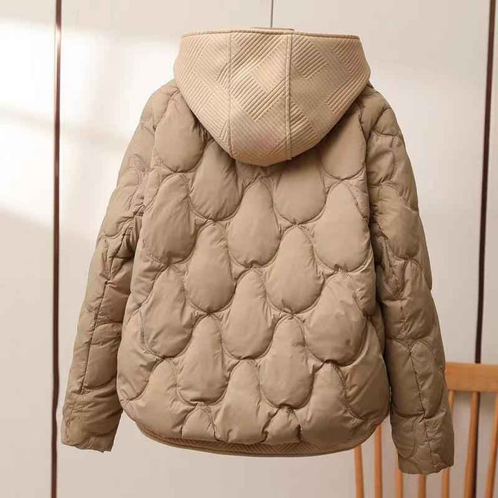 Kvinnors Hooded Quilted Jacket – Lättvadderad Lager för Övergångsväder och Avslappnad Användning