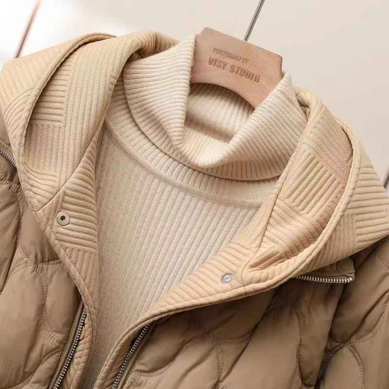 Kvinnors Hooded Quilted Jacket – Lättvadderad Lager för Övergångsväder och Avslappnad Användning