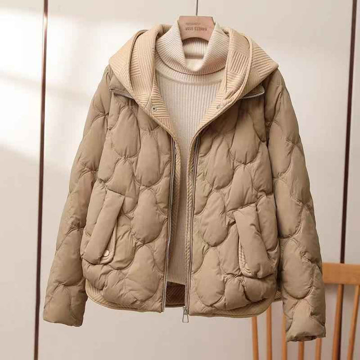 Kvinnors Hooded Quilted Jacket – Lättvadderad Lager för Övergångsväder och Avslappnad Användning