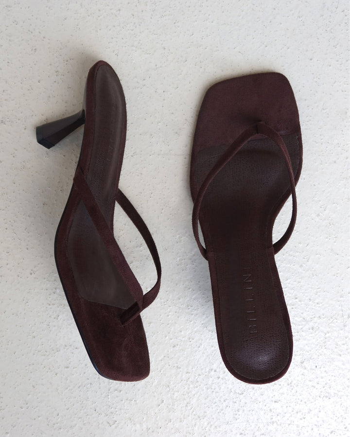 Kvinnors Fyrkantiga Tå Thong Kitten Heel Sandaler