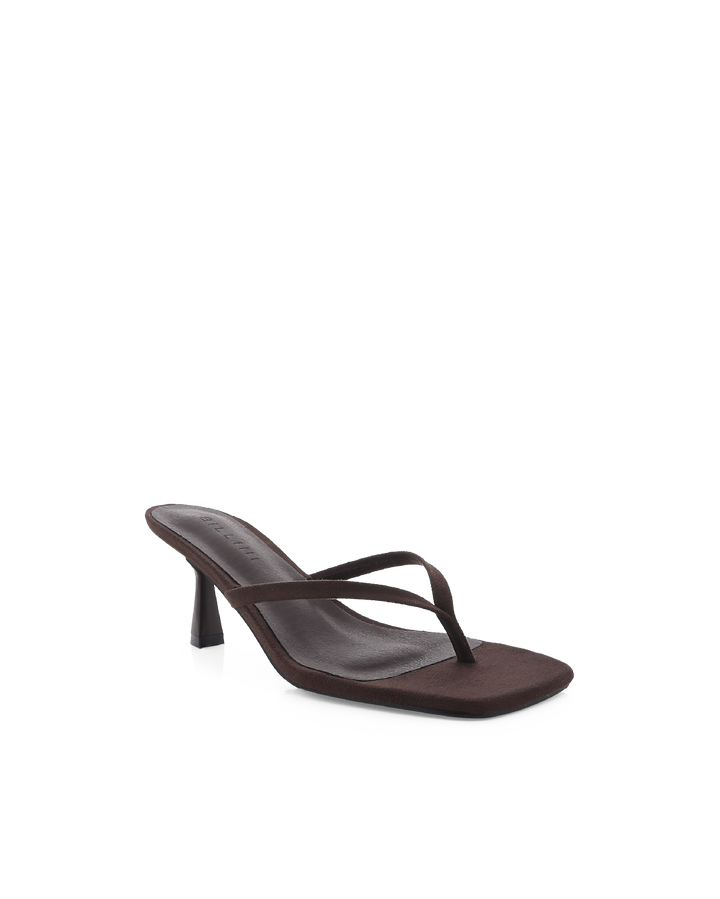 Kvinnors Fyrkantiga Tå Thong Kitten Heel Sandaler