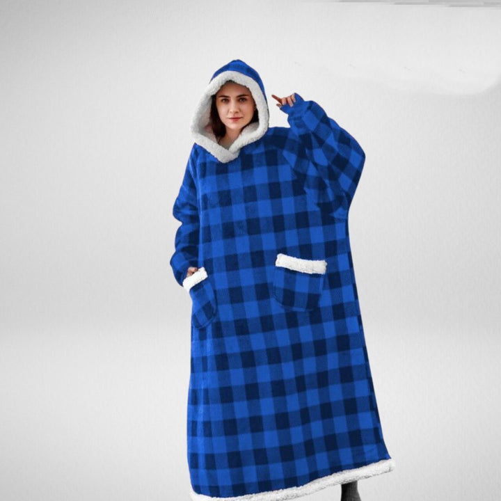 Kvinnors Oversized Hoodie Filt – Plysch Hooded Lounge Wrap för Vinter Hemma