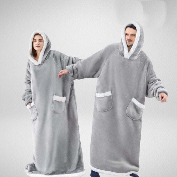 Kvinnors Oversized Hoodie Filt – Plysch Hooded Lounge Wrap för Vinter Hemma