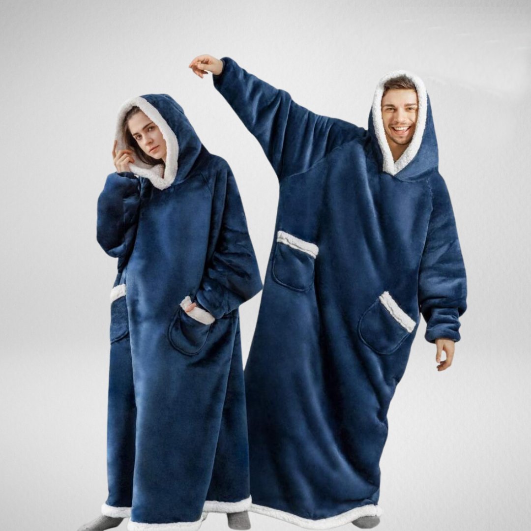 Kvinnors Oversized Hoodie Filt – Plysch Hooded Lounge Wrap för Vinter Hemma