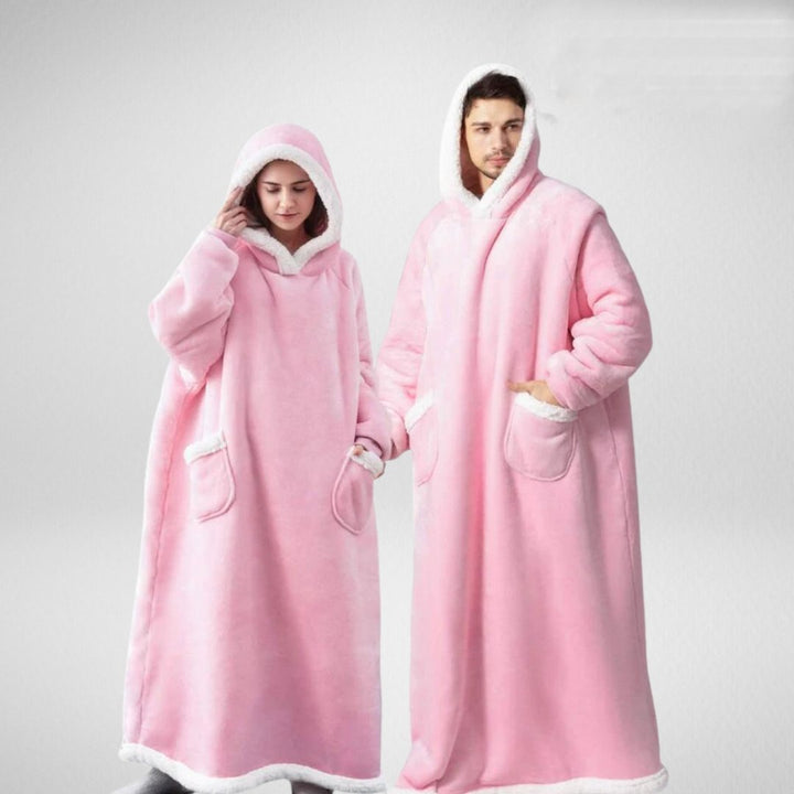 Kvinnors Oversized Hoodie Filt – Plysch Hooded Lounge Wrap för Vinter Hemma