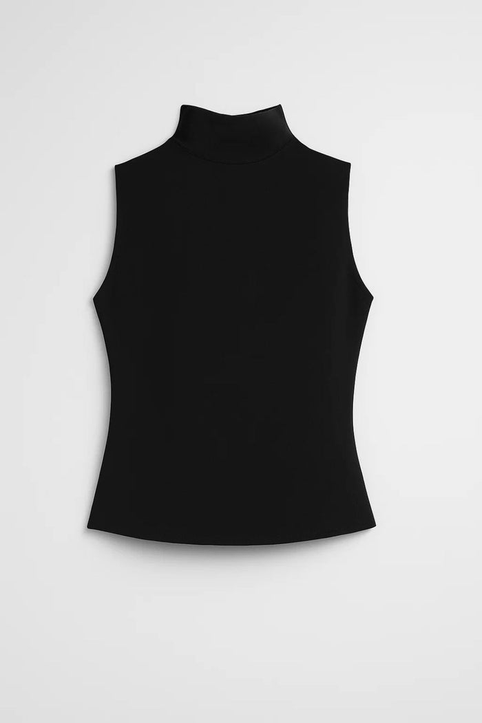 Kvinnors ärmlös mock neck figurnära topp