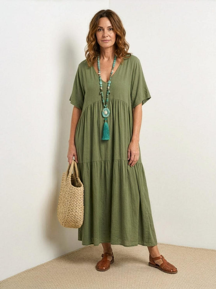 Kvinnors Maxi Klänning Med Lager Skirt Avslappnad Boho Silhuett