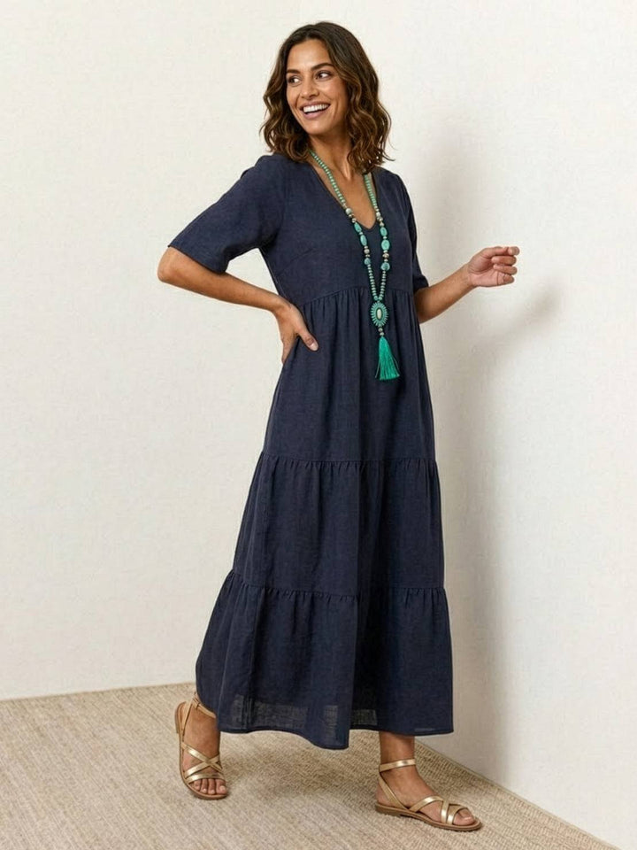 Kvinnors Maxi Klänning Med Lager Skirt Avslappnad Boho Silhuett