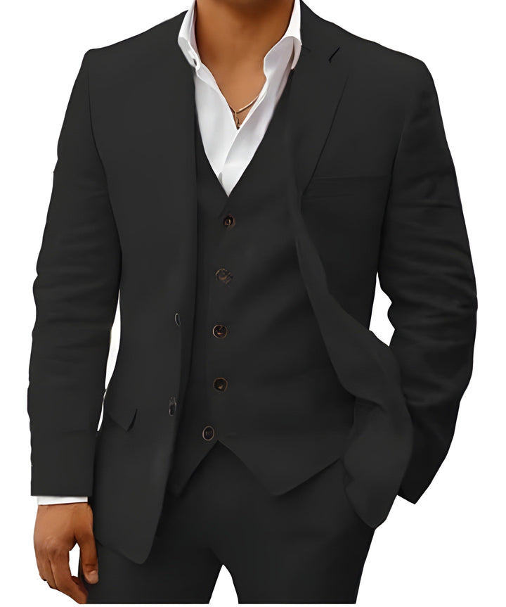 Herrarnas tre-delade kostym med notch-lapel för bröllop