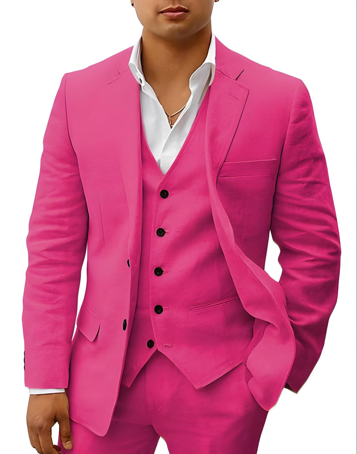 Herrarnas tre-delade kostym med notch-lapel för bröllop