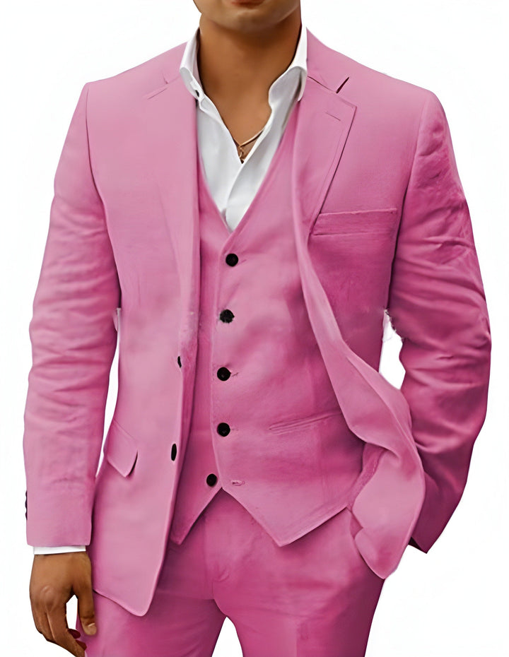 Herrarnas tre-delade kostym med notch-lapel för bröllop
