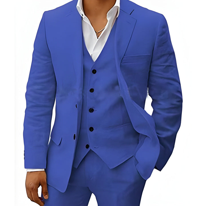 Herrarnas tre-delade kostym med notch-lapel för bröllop
