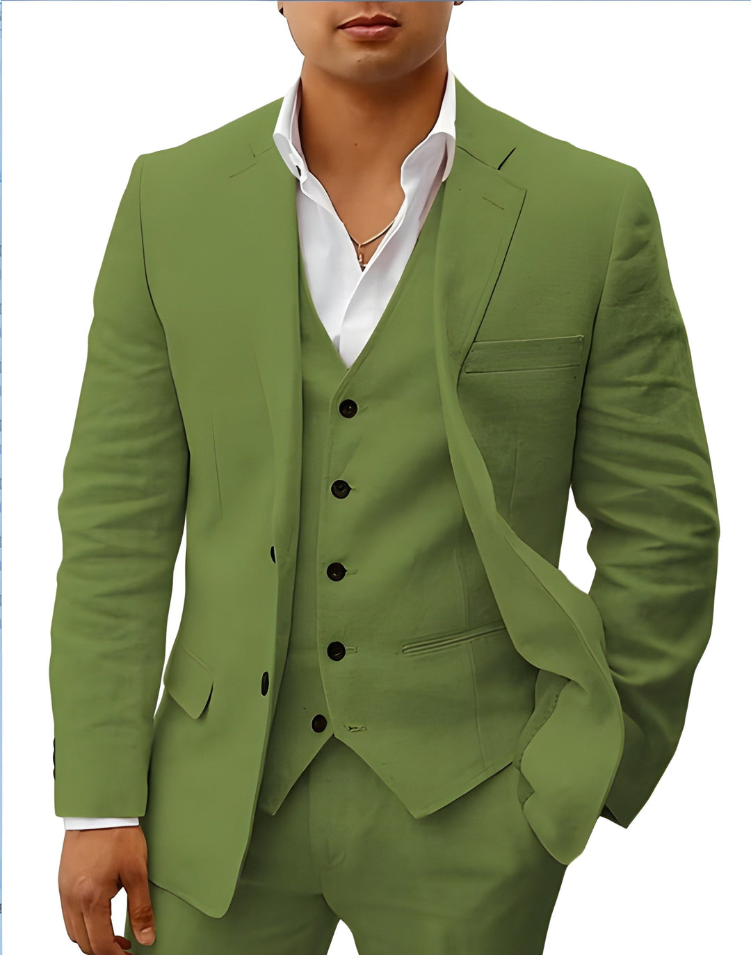 Herrarnas tre-delade kostym med notch-lapel för bröllop