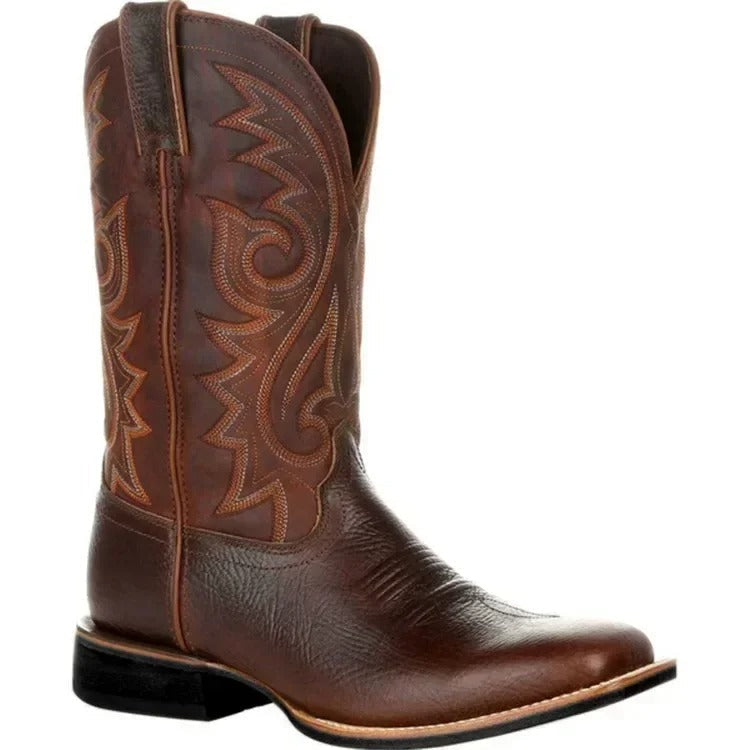 Kvinnors Västerländska Cowboystövlar – Broderad Mid-Calf Stil för Avslappnad Användning