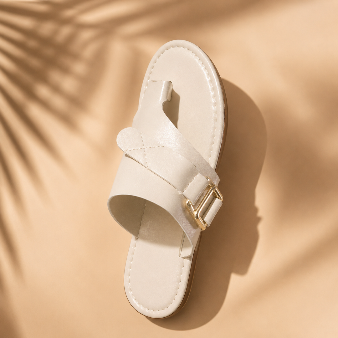 Kvinnors Spänne Tå-loop Sandaler – Platta Sommarsandaler för Vardagsbruk