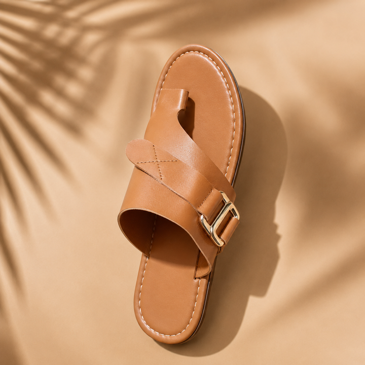 Kvinnors Spänne Tå-loop Sandaler – Platta Sommarsandaler för Vardagsbruk