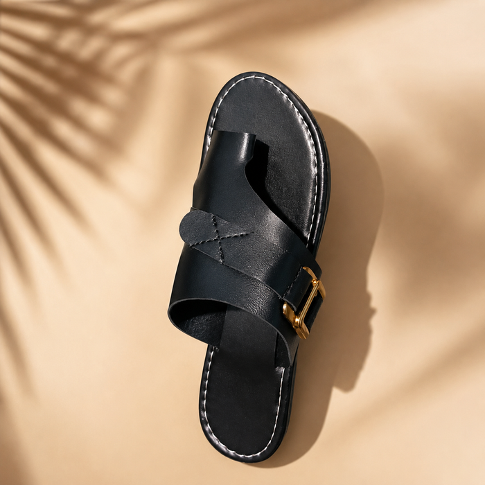 Kvinnors Spänne Tå-loop Sandaler – Platta Sommarsandaler för Vardagsbruk