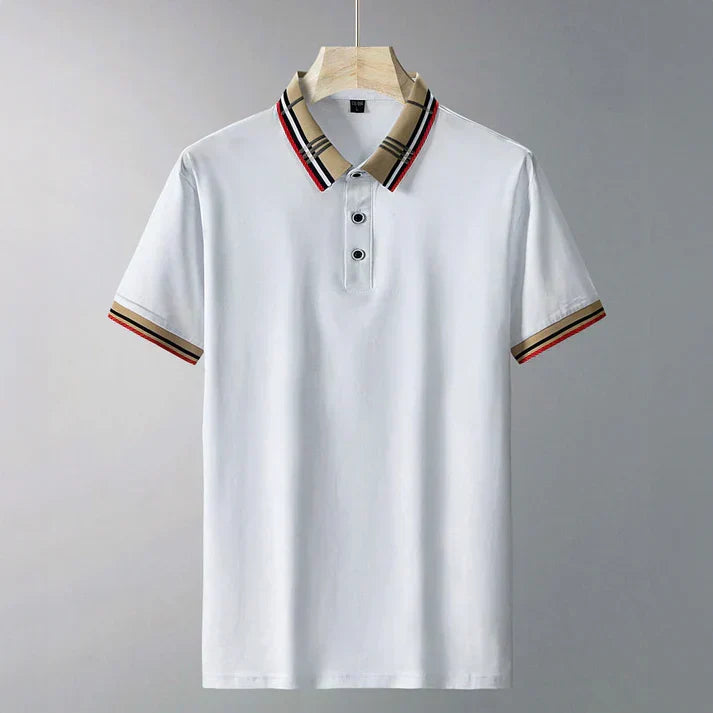 Herrens Poloshirt med Kontrastkrage, Finsmart Casual Stil