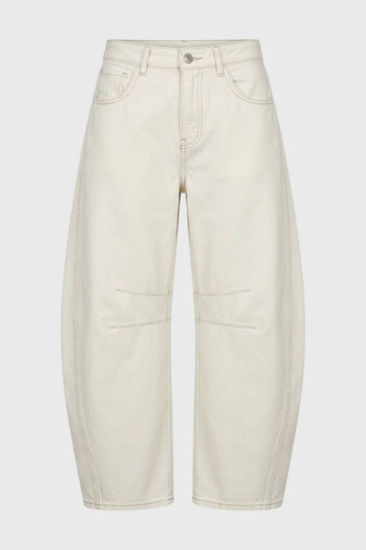 Kvinnors Jeans Oversized Ballongben med Dekorativa Sömmar