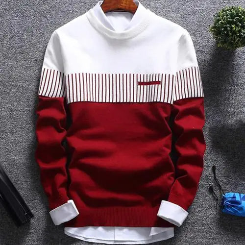 Herrarnas tryckta crew neck-tröja med lång ärm i regular fit