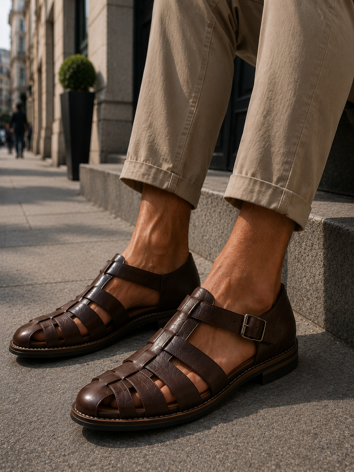 Herrars Stängd Tå Fiskarsandaler Klassisk Sommarfotwear